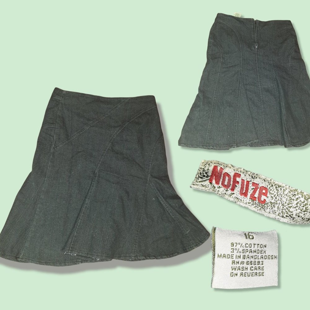 Vintage No Fuze Jean Skirt